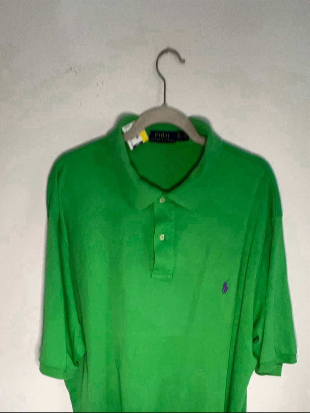 Ralph Lauren Green Short Sleeve Polo with Purple Pony